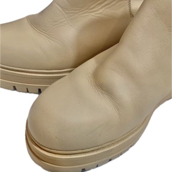 Marc Fisher Beige Leather Chelsea Boots - Picture 5 of 7
